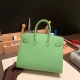 エルメスバーキン 25 外縫い ヴェールクリケット3I Vert Criquet 全手縫いbirkin25-w026