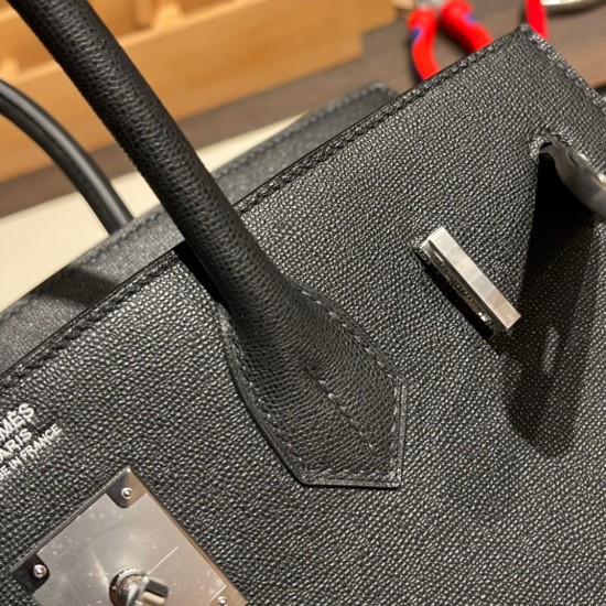 エルメスバーキン 30センチヴォーエプソン Epsom 89/Black (Noir) ブラックシルバー金具 birkin30-026 全手縫い