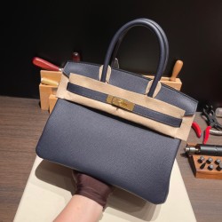 エルメスバーキン 30センチトゴ Togo 2Z/Blue nuit ブルーニュイシルバー金具 birkin30-029 全手縫い