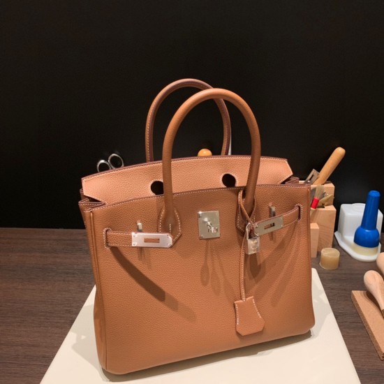 エルメスバーキン 30センチトゴ Togo 37/Gold ゴールドシルバー金具 birkin30-030 全手縫い