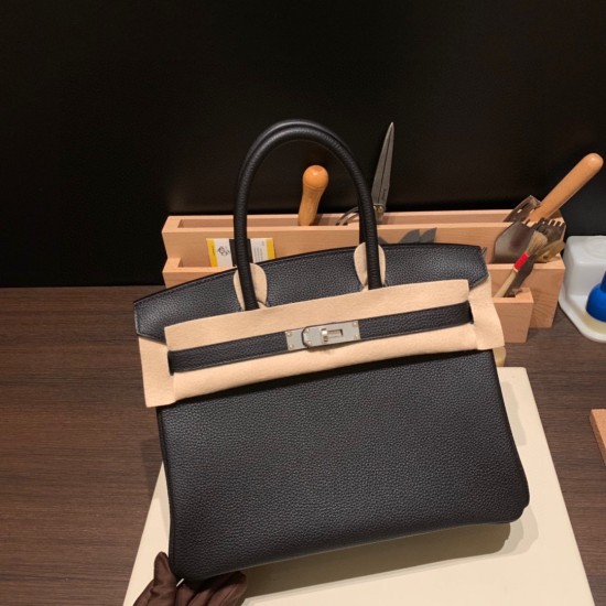 エルメスバーキン 30センチトゴ Togo 89/Black (Noir) ブラックシルバー金具 birkin30-031 全手縫い