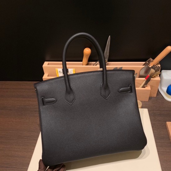 エルメスバーキン 30センチトゴ Togo 89/Black (Noir) ブラックシルバー金具 birkin30-031 全手縫い