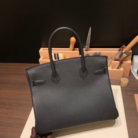 エルメスバーキン 30センチトゴ Togo 89/Black (Noir) ブラックゴールド金具 birkin30-032 全手縫い