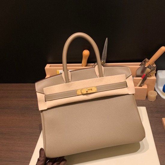 エルメスバーキン 30センチトゴ Togo 18/Étoupe Grey エトゥープゴールド金具 birkin30-035 全手縫い