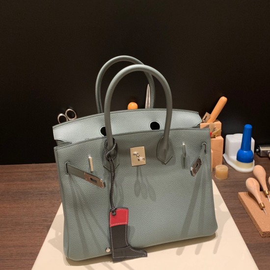 エルメスバーキン 30センチトゴ Togo 63/Vert Amande  ヴェールアマンドシルバー金具 birkin30-041 全手縫い