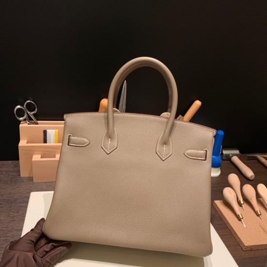 エルメスバーキン 30センチトゴ Togo 18/Étoupe Grey エトゥープシルバー金具 birkin30-044 全手縫い