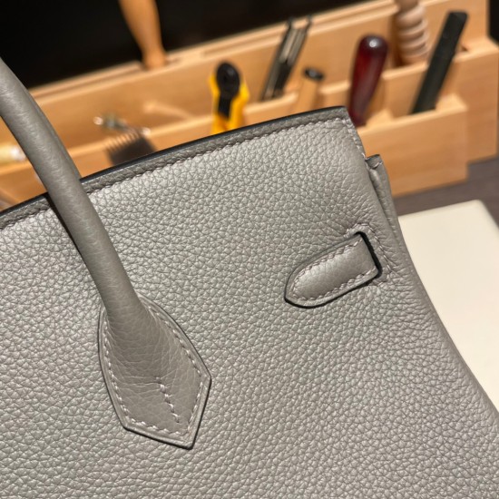 エルメスバーキン 30センチトゴ Togo 0L/ Gris Meyer グリメイヤーシルバー金具 birkin30-076 全手縫い