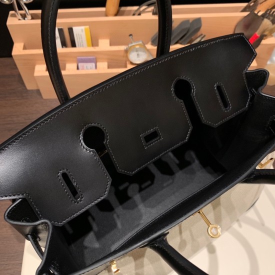 エルメスバーキン 30センチbox ボックスカーフ89/Black (Noir) ブラックシルバー金具 birkin30-088 全手縫い