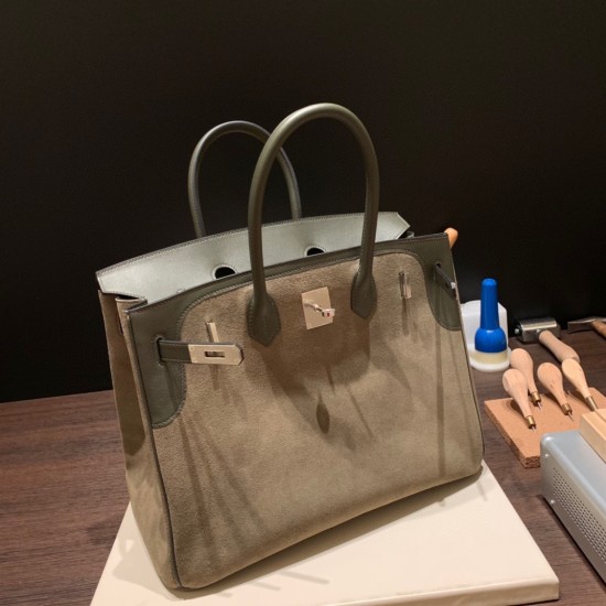 エルメスバーキン 35センチ swift スイフト & chamois  Silver Hardware シルバー金具  birkin35-006 全手縫い