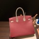 エルメスバーキン 35センチ evercolor& chamois  55/ Rouge H & 81 /Gris Tourterelle ルージュアッシュ x トゥルティエールグレー シルバー金具  birkin35-007 全手縫い