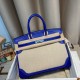 エルメスバーキン 35センチ スイフト swift 7T/Blue Electric ブルーエレクトリック シルバー金具  birkin35-010 全手縫い