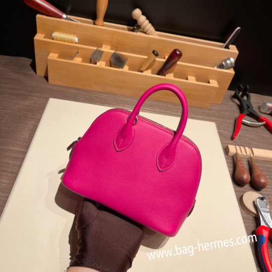 エルメス ボリード ミニ  HERMES Bolide 1923 Miniエバーカラー ローズパープル L3 /Rose Purple   シルバー金具  bolide-mi004 全手縫い