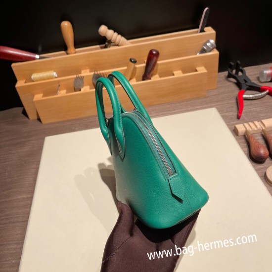 エルメス ボリード ミニ  HERMES Bolide 1923 Miniエバーカラー ヴェールヴェルティゴ U4 /Vert Vertigo   シルバー金具  bolide-mi007 全手縫い