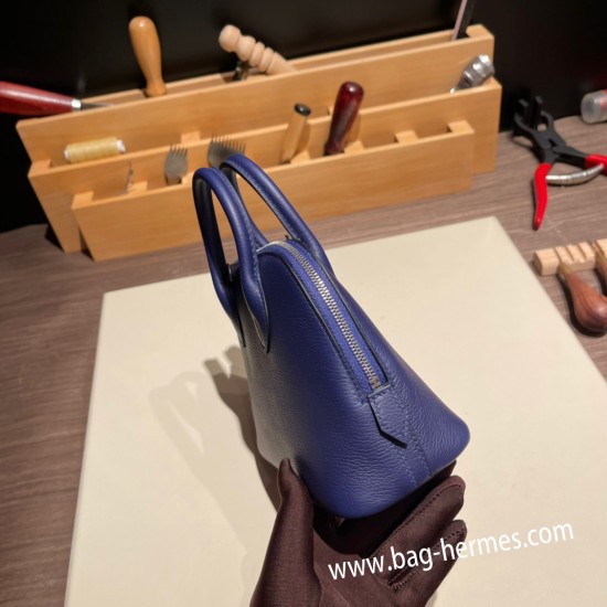 エルメス ボリード ミニ  HERMES Bolide 1923 Miniエバーカラー ブルーサフィール 73 /Blue Saphir   ゴールド金具  bolide-mi010 全手縫い