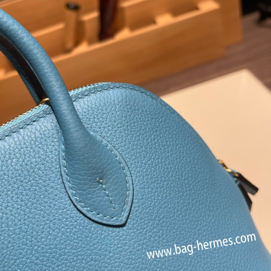 エルメス ボリード ミニ  HERMES Bolide 1923 Miniエバーカラー ブルーノール P3 /Blue du Nord   ゴールド金具  bolide-mi011 全手縫い