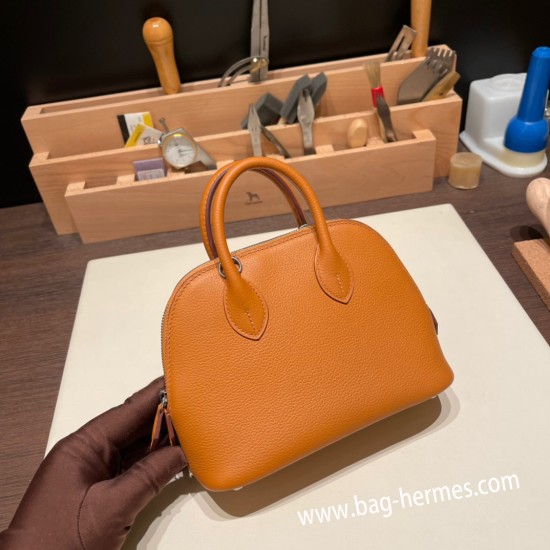 エルメス ボリード ミニ  HERMES Bolide 1923 Miniエバーカラー トフィ1H /Toffee   シルバー金具  bolide-mi012 全手縫い