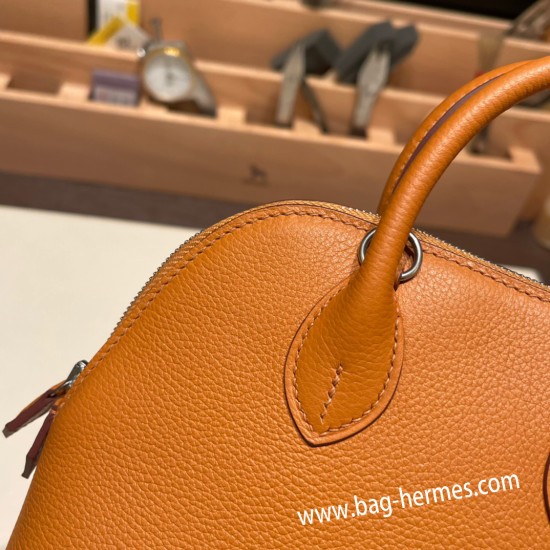 エルメス ボリード ミニ  HERMES Bolide 1923 Miniエバーカラー トフィ1H /Toffee   シルバー金具  bolide-mi012 全手縫い