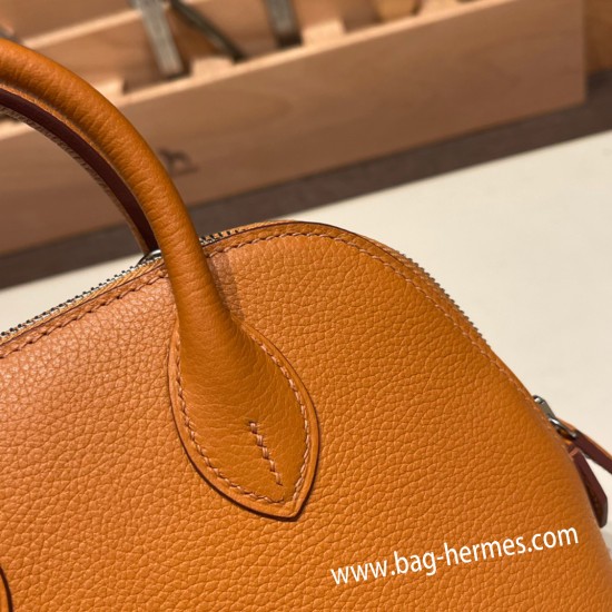 エルメス ボリード ミニ  HERMES Bolide 1923 Miniエバーカラー トフィ1H /Toffee   シルバー金具  bolide-mi012 全手縫い