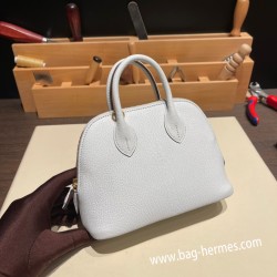 エルメス ボリード ミニ  HERMES Bolide 1923 Miniシェブルミゾル  Chevre アズール 7R /Azur   ゴールド金具  bolide-mi019 全手縫い