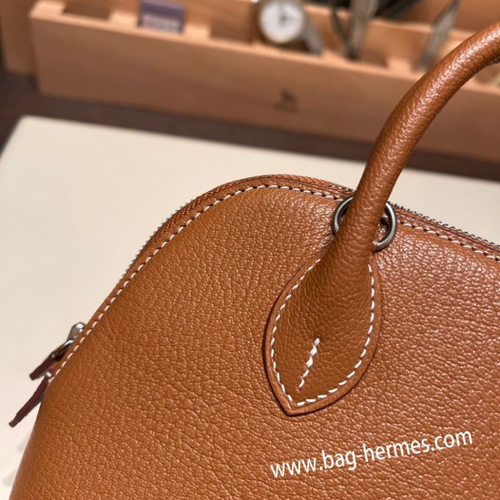 エルメス ボリード ミニ  HERMES Bolide 1923 Miniシェブルミゾル  Chevre ゴールド 37/Gold   シルバー金具  bolide-mi024 全手縫い