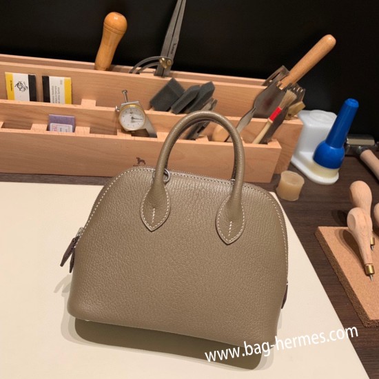 エルメス ボリード ミニ  HERMES Bolide 1923 Miniシェブルミゾル  Chevre グリエレファント 8C/ Elephant Grey   シルバー金具  bolide-mi026 全手縫い