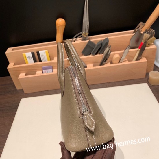 エルメス ボリード ミニ  HERMES Bolide 1923 Miniシェブルミゾル  Chevre グリエレファント 8C/ Elephant Grey   シルバー金具  bolide-mi026 全手縫い