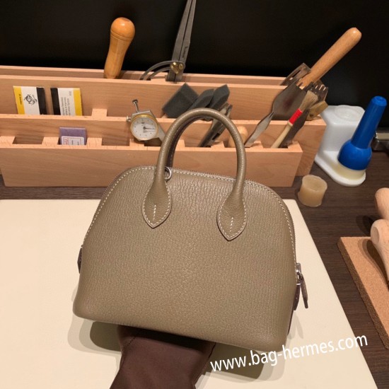 エルメス ボリード ミニ  HERMES Bolide 1923 Miniシェブルミゾル  Chevre グリエレファント 8C/ Elephant Grey   シルバー金具  bolide-mi026 全手縫い