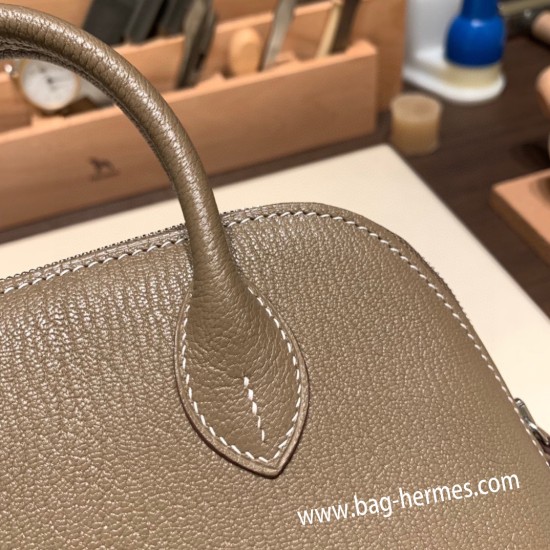 エルメス ボリード ミニ  HERMES Bolide 1923 Miniシェブルミゾル  Chevre グリエレファント 8C/ Elephant Grey   シルバー金具  bolide-mi026 全手縫い