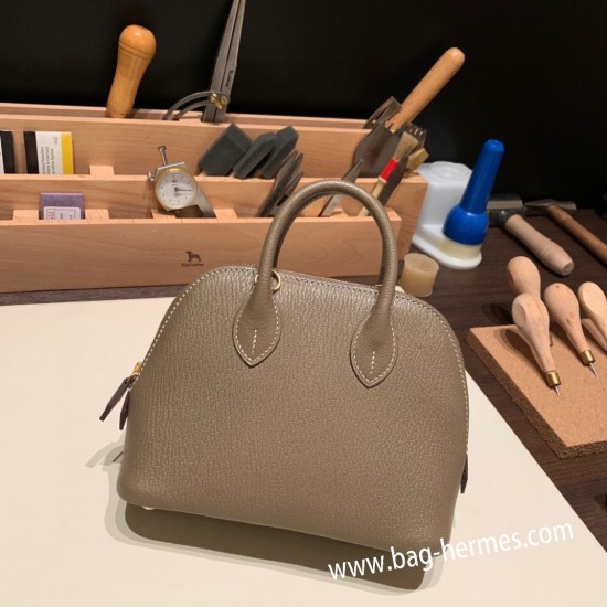 エルメス ボリード ミニ  HERMES Bolide 1923 Miniシェブルミゾル  Chevre グリエレファント 8C /Elephant Grey   ゴールド金具  bolide-mi027 全手縫い