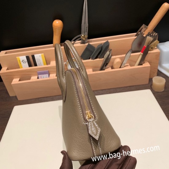 エルメス ボリード ミニ  HERMES Bolide 1923 Miniシェブルミゾル  Chevre グリエレファント 8C /Elephant Grey   ゴールド金具  bolide-mi027 全手縫い