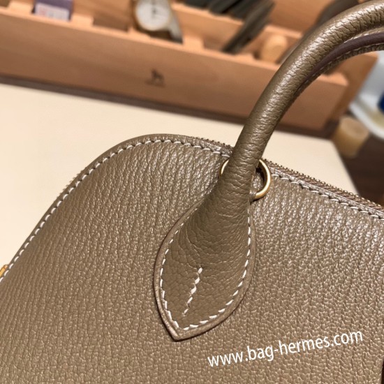 エルメス ボリード ミニ  HERMES Bolide 1923 Miniシェブルミゾル  Chevre グリエレファント 8C /Elephant Grey   ゴールド金具  bolide-mi027 全手縫い