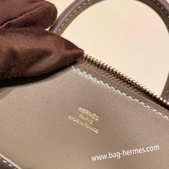 エルメス ボリード ミニ  HERMES Bolide 1923 Miniシェブルミゾル  Chevre グリエレファント 8C /Elephant Grey   ゴールド金具  bolide-mi027 全手縫い