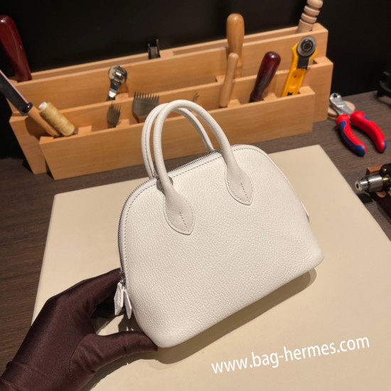 エルメス ボリード ミニ  HERMES Bolide 1923 Miniシェブルミゾル  Chevre ビスキュイ4B /Biscuit   シルバー金具  bolide-mi029 全手縫い