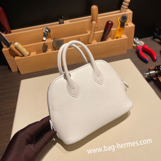 エルメス ボリード ミニ  HERMES Bolide 1923 Miniシェブルミゾル  Chevre ビスキュイ4B /Biscuit   シルバー金具  bolide-mi029 全手縫い