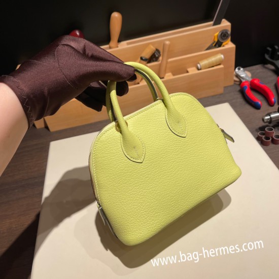 エルメス ボリード ミニ  HERMES Bolide 1923 Miniシェブルミゾル  Chevre ジョーヌブルジョンR9 /Jaune Bourgeon   ゴールド金具  bolide-mi034 全手縫い