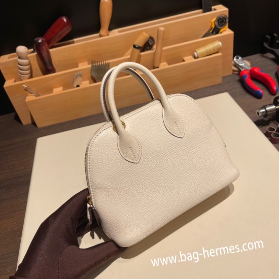 エルメス ボリード ミニ  HERMES Bolide 1923 Miniシェブルミゾル  Chevre ナタI2 /Nata   ゴールド金具  bolide-mi035 全手縫い