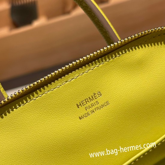 エルメス ボリード ミニ  HERMES Bolide 1923 Miniシェブルミゾル  Chevre ライム 9R/Lime   ゴールド金具  bolide-mi036 全手縫い