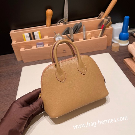 エルメス ボリード ミニ  HERMES Bolide 1923 Miniシェブルミゾル  Chevre  2J Quebracho & K4 /Rose d’ete ローズエテ  ゴールド金具  bolide-mi042 全手縫い