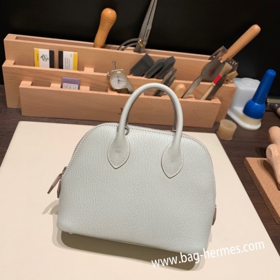 エルメス ボリード ミニ  HERMES Bolide 1923 Miniシェブルミゾル  Chevre  80 /Pearl Grey パールグレー シルバー金具  bolide-mi045 全手縫い