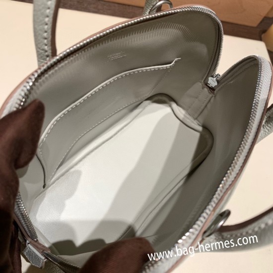 エルメス ボリード ミニ  HERMES Bolide 1923 Miniシェブルミゾル  Chevre  80 /Pearl Grey パールグレー シルバー金具  bolide-mi045 全手縫い