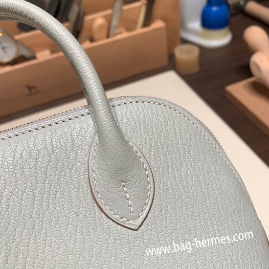 エルメス ボリード ミニ  HERMES Bolide 1923 Miniシェブルミゾル  Chevre  80 /Pearl Grey パールグレー ゴールド金具  bolide-mi046 全手縫い