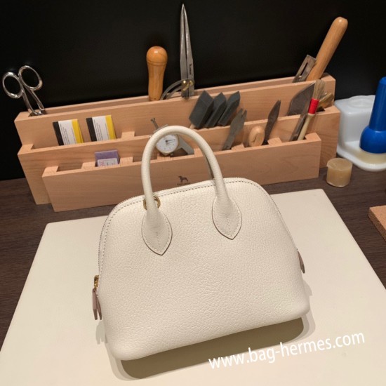 エルメス ボリード ミニ  HERMES Bolide 1923 Miniシェブルミゾル  Chevre  10 /Craie クレ  ゴールド金具  bolide-mi049 全手縫い