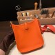 エルメス エヴリンアマゾンTPM Mini Evelyn  トリヨンクレマンス Clemence  オレンジ 93 /Orange ゴールド金具 Mini Evelyn--052 全手縫い