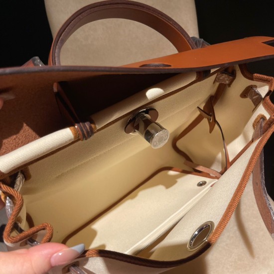 エルメス(Hermes) エールバッグ ジップ 31 2WAY ハンドバッグ Herbag Zip 31 ツイルアッシュ Beige  ベージュ hebag31-005 全手縫い