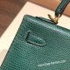 エルメス ケリー25cm  外縫い Lizard  ヴェールアングレ2Q /Vert Anglais ゴールド金具  kelly25-005 全手縫い