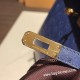 エルメス ケリー25cm  外縫い Ostrich ブルーサフィール73/ Blue Saphir ゴールド金具  kelly25-008 全手縫い