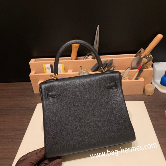 エルメス ケリー25cm togo トゴ  ブラック 89 /Black  ゴールド金具 kelly25-020 全手縫い