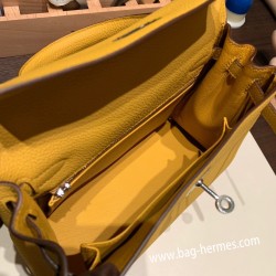 エルメス ケリー25cm togo トゴ  ジョーヌアンブル 9D /Jaune Ambre シルバー金具  kelly25-027 全手縫い