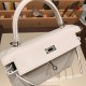 エルメス ケリー25cm 外縫い swift  ホワイト 01 /White (Blanc) シルバー金具  kelly25-047 全手縫い