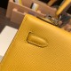 エルメス ケリー25cm 外縫い ヴォーエプソン Epsom  ジョーヌアンブル 9D /Jaune Ambre  シルバー金具  kelly25-110 全手縫い